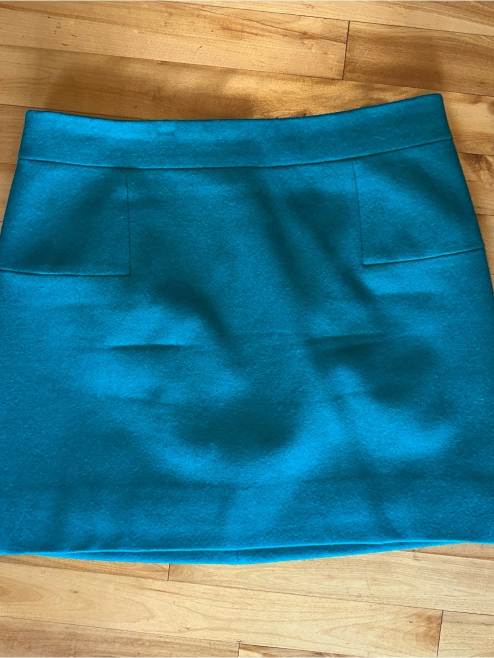 J Crew Classic Mini Felted Wool Skirt 8 Vivid Jade Teal Green 14275 Fall 2012